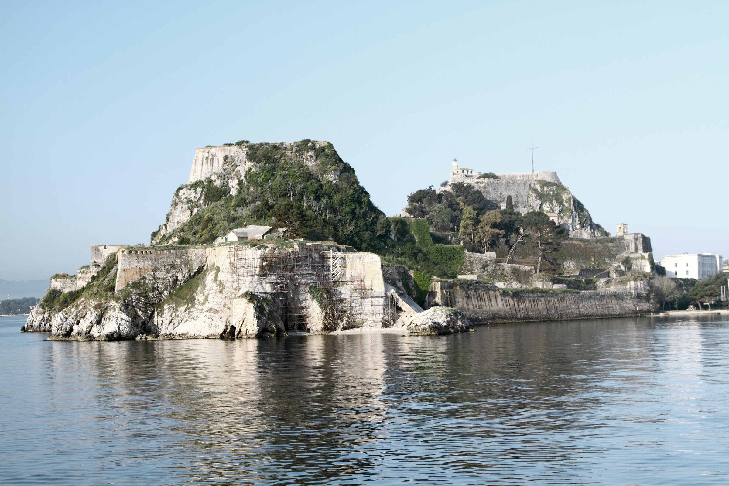 Old fortress on the island of Corfu (view from the sea). Greece