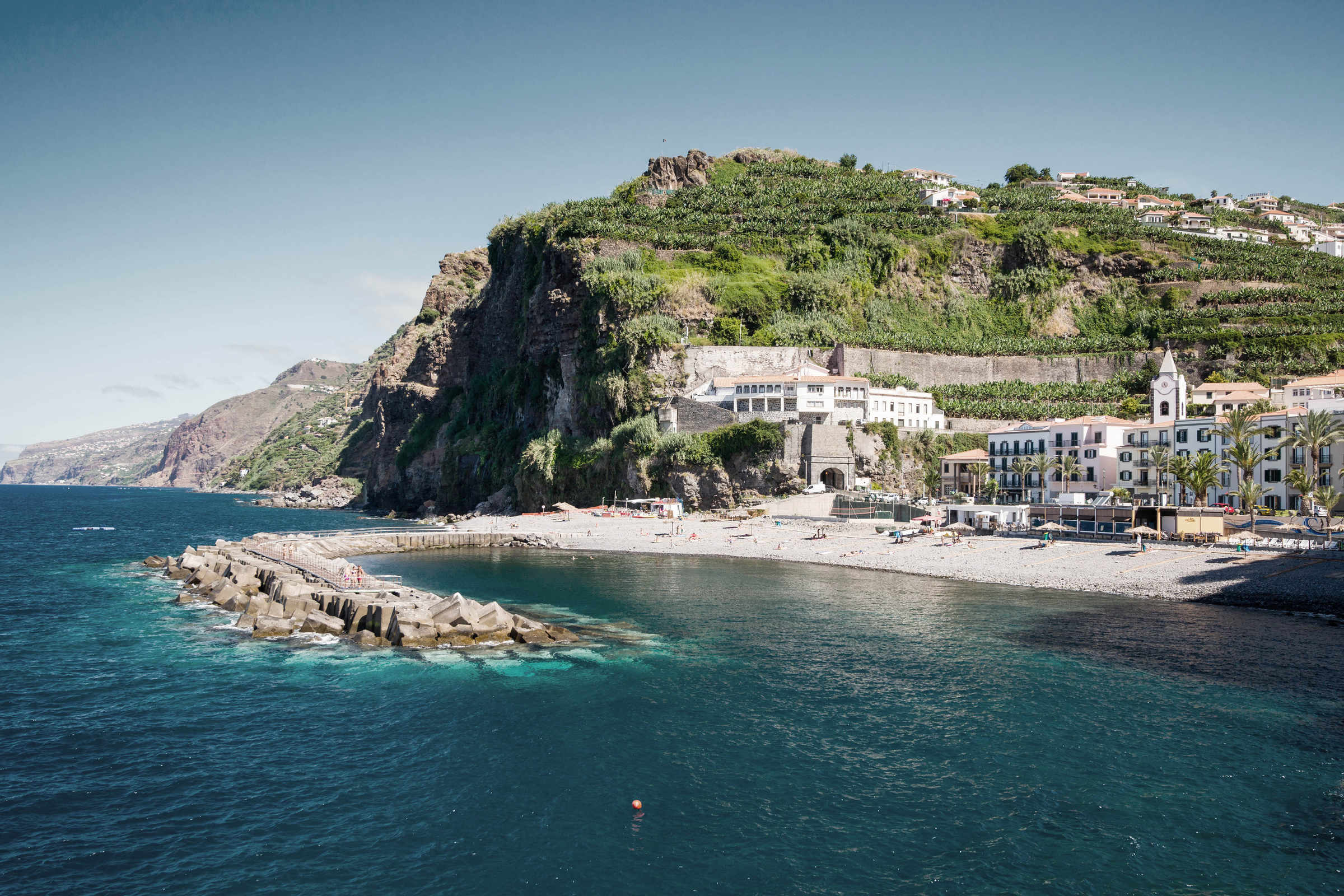 The town of Ponta do Sol on Madeira on a summer day in August.