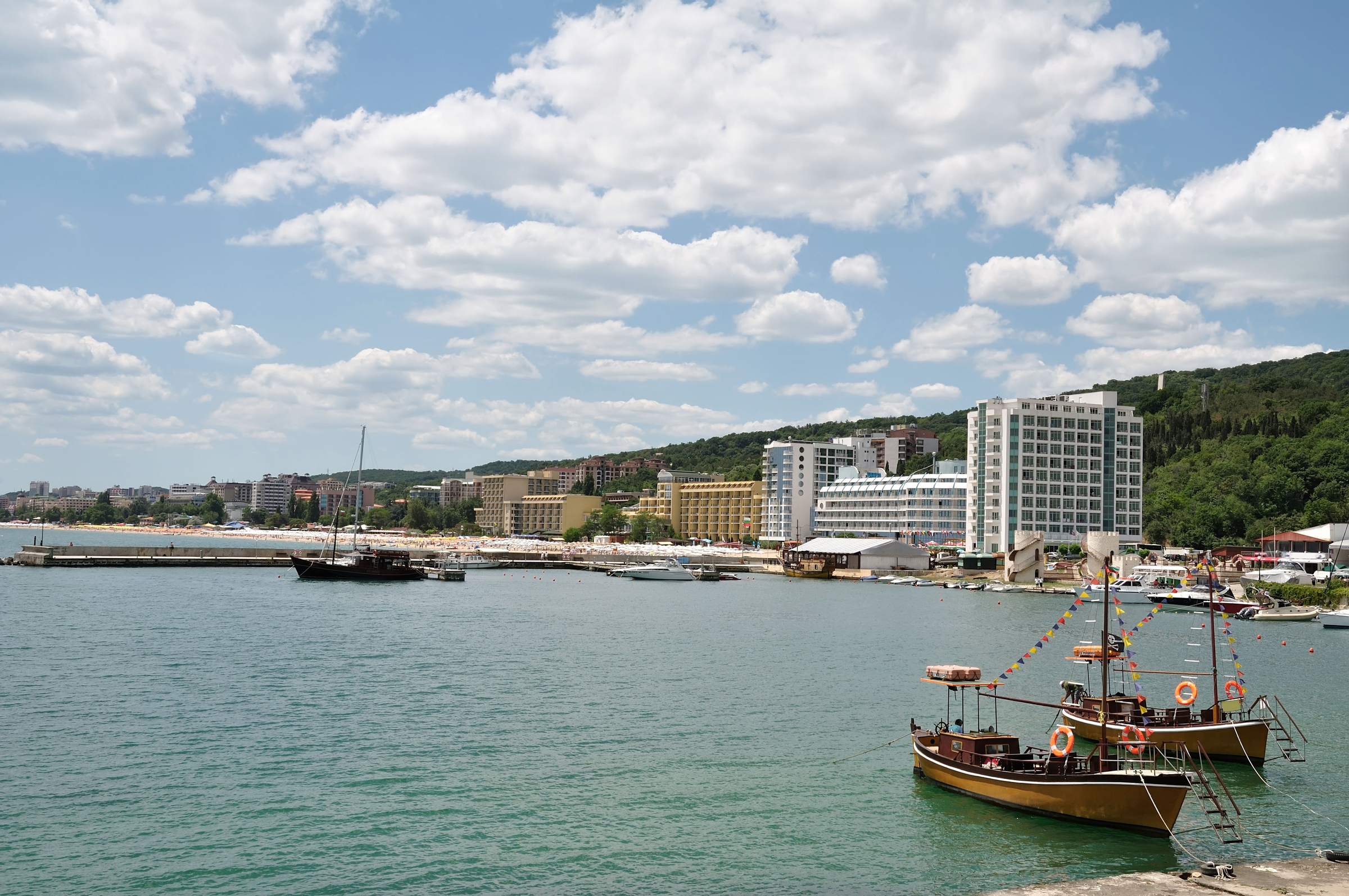 Golden Sands resort, at Black Sea, near Varna, Bulgaria. Beautiful cloudscape.