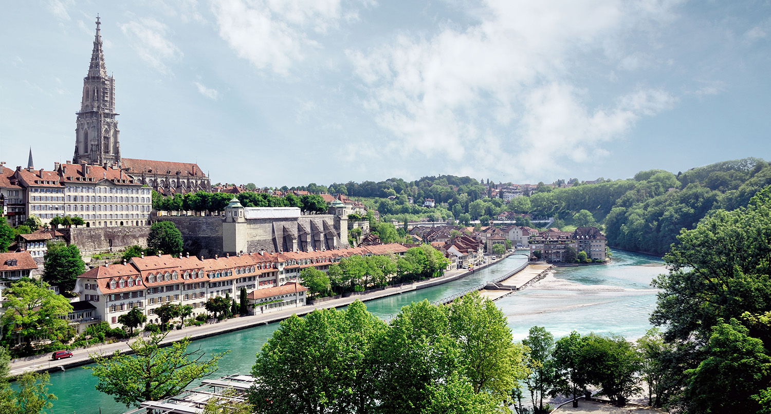 Bern cityscape on a sunny summer day, Switzerland